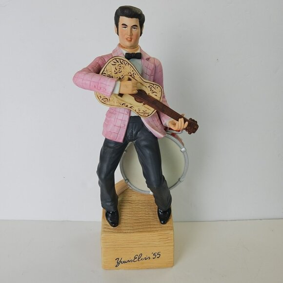 McCormick Elvis Presley Yours Elvis '55 Whiskey Decanter Music Box 15" Porcelain - Picture 1 of 11